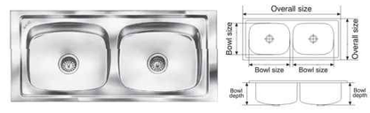 Nirali - Popular - Graceful Glory - Large - Double Bowl Kitchen Sink
