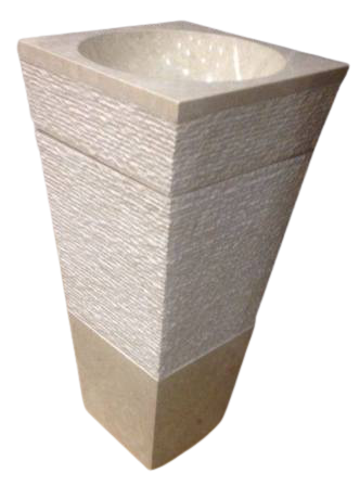 Stone Pedestal Wash Basin-ECM-Bali Collection-Sangha-Cream