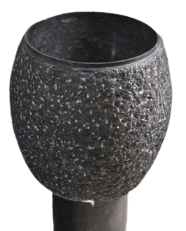 ECM- Bali Collection - Gita - Black - Pedestal Stone Wash Basin
