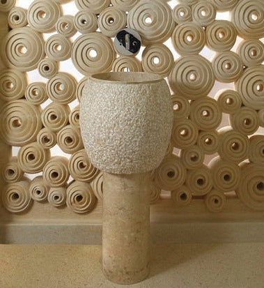 Stone Wash Basin-ECM-Bali Collection-Gita-Cream-Pedestal