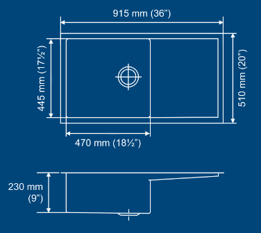 Nirali - Expell - Eva - (36" X 20" ) - Single Bowl With Drainer