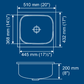 निराली - लोकप्रिय - ग्रेस प्लेन - मीडियम (20" X 17") - सिंगल बाउल सिंक