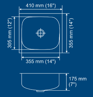 निराली - लोकप्रिय - ग्रेस प्लेन - मास्टर (16" X 14") - सिंगल बाउल सिंक