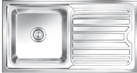 Nirali - Silent Square - Olympia - Mini - Single Bowl Sink With Drain Board