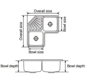 Nirali Corner Sink Diagram