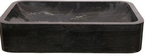 ईसीएम - डी6912 - काले संगमरमर पत्थर के बेसिन