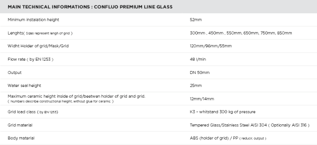 PESTAN - 131 000 80 - Confluo Premium Line Glass 2 In 1 Drain