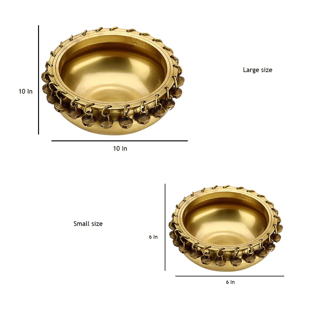 Urli Brass Bowl With Ghungroo Work